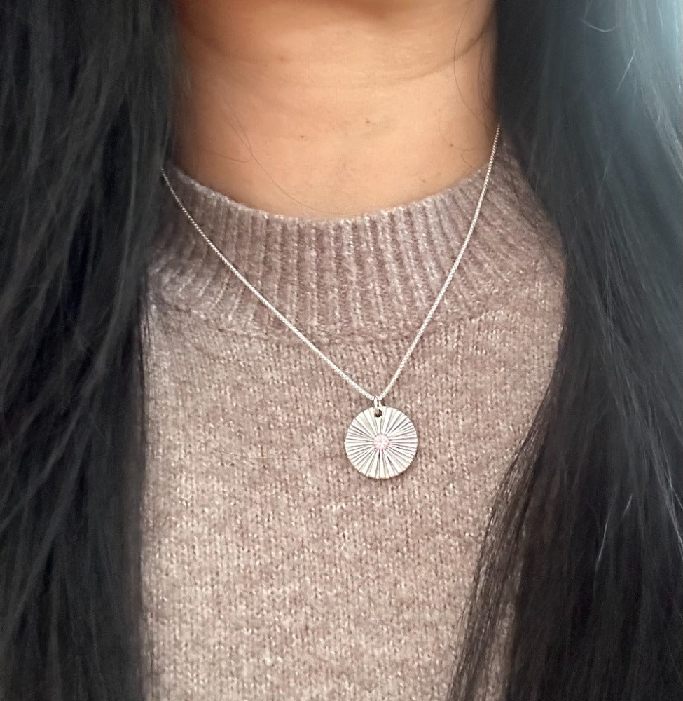 Silver Starburst Gem Necklace