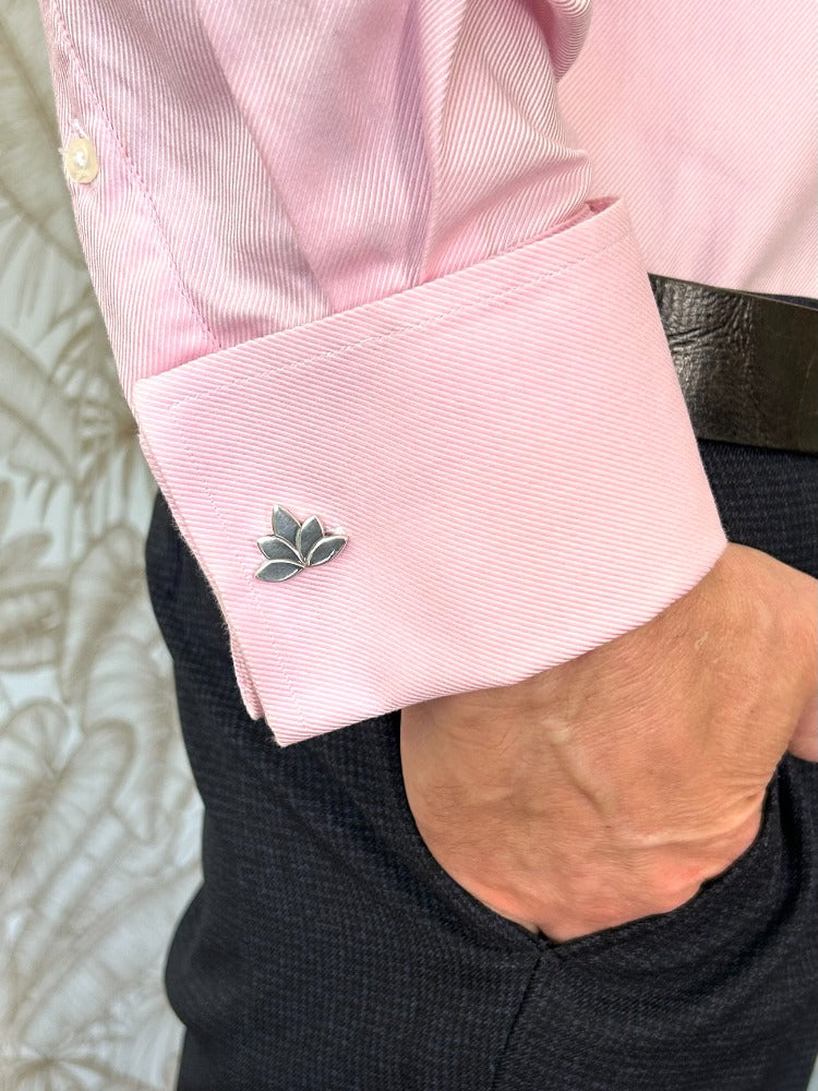 Silver Lotus Cufflinks