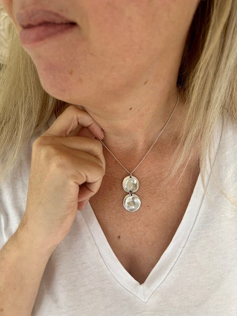 Silver Multi Drop Fingerprint Necklace