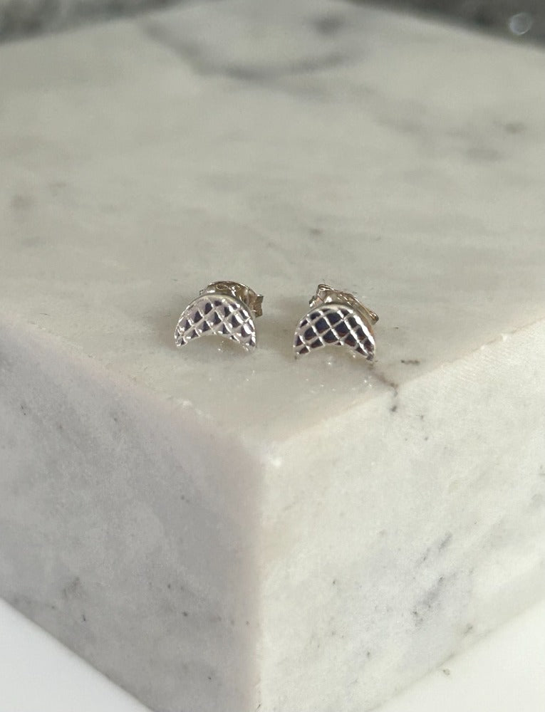 Silver Crescent Moon Earrings