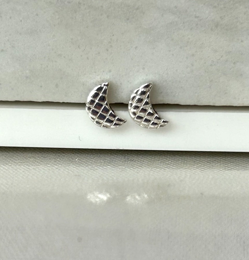 Silver Crescent Moon Earrings