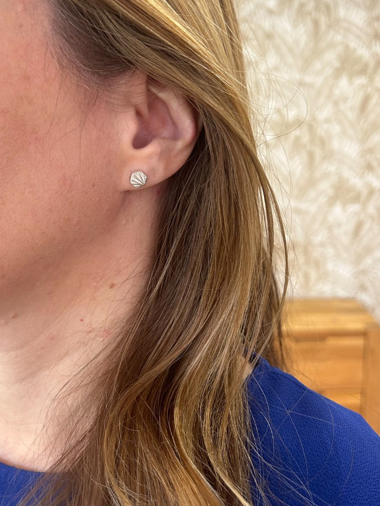 Silver Starburst Hexagon studs