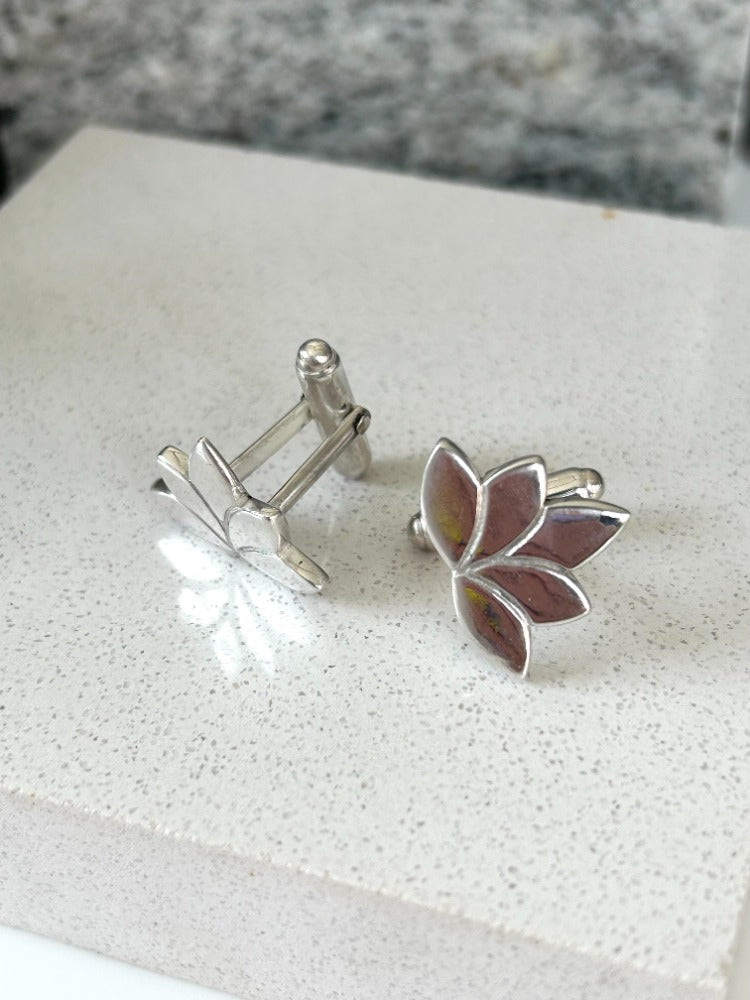 Silver Lotus Cufflinks